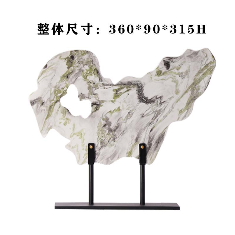 创意新中式现代抽象几何树脂金属雕塑摆件书房样板房售楼处装饰品