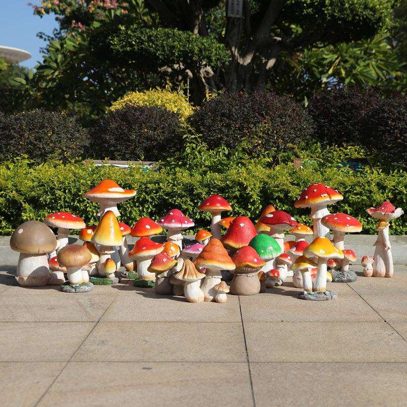 仿真小蘑菇摆件户外树脂工艺品雕塑园林景观花园庭院装饰美陈小品
