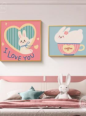 巴胺儿卡童房装饰画线条狗女孩多男孩20250217床头挂画通趣味小布