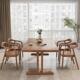 白蜡胡木家用子现代组合椅会议桌北欧书桌餐桌简约实木桃色饭桌纯