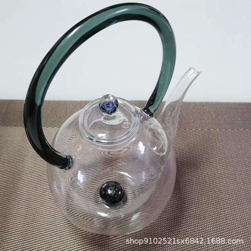 轻奢手工耐热玻璃星空壶泡茶壶可电陶炉加热台湾银河星辰玻璃壶