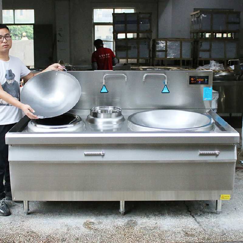 商用食堂双锅电锅灶饭堂双头电磁大锅灶大功率双头电磁炉双炒炉