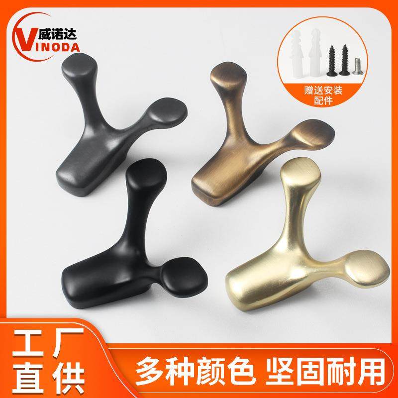 北欧金属鹿角型毛巾挂衣钩锌合金浴室衣柜门墙壁装简约挂钩