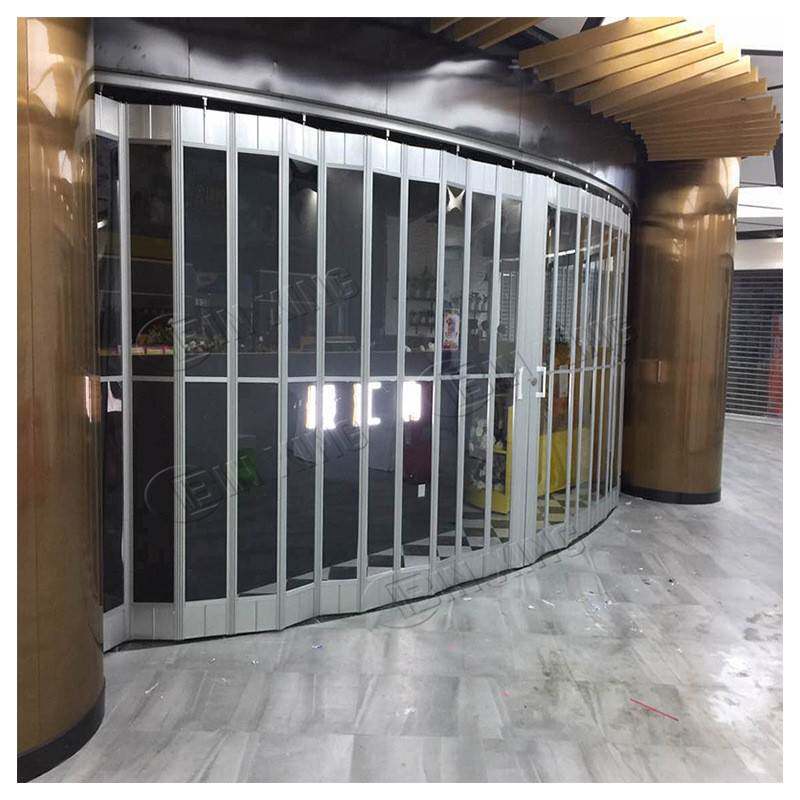 铝合金水晶折叠门商铺推拉拉门办公室隔断门深圳手动推拉门