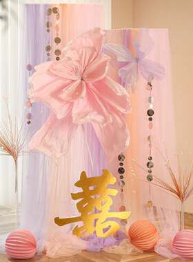 婚房置布结PVU婚装饰假套装花桌花桌用面摆件花艺装扮婚礼婚庆品