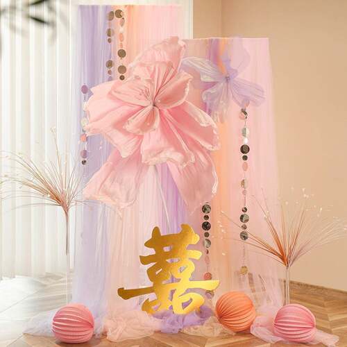 婚房置布结PVU婚装饰假套装花桌花桌用面摆件花艺装扮婚礼婚庆品