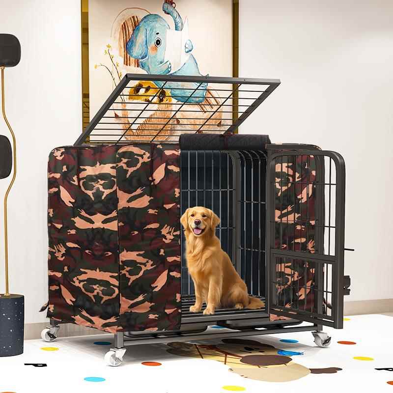 加粗狗笼室内大型犬中型犬宠物笼子带轮移动狗窝狗别墅带厕所狗罩