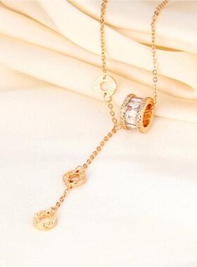 新款OXL奢感镀精工小蛮腰项链轻女韩版百搭奢锁轻骨链高级颈链全