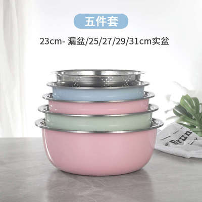 套装打做饭工具汤厨房装一套用品家用不锈钢蛋锅碗瓢盆圆形和面