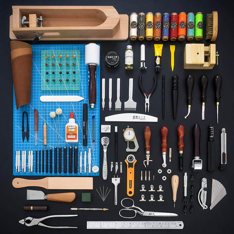 【专业版】手工皮具DIY工具套装手缝皮艺皮革工具自制钱夹包制作