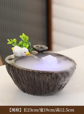高档流泉水摆水件循环喷陶瓷客厅家居招财办公室茶送桌前台装饰开