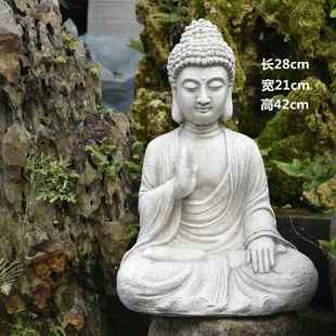 禅意佛像顶楼装 鱼风格 饰缸造景摆 户阳花园造景布台置庭院中式 新款