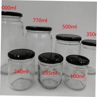 Circular glass jar pickles bottles jam jars of honey bottle