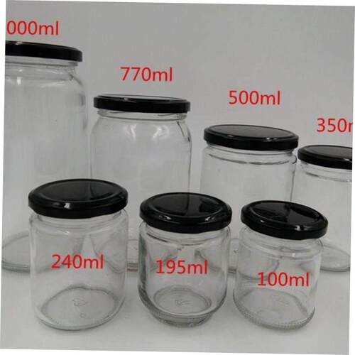 Circular glass jar pickles bottles jam jars of honey bottle