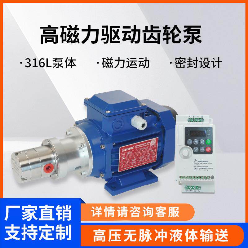 微型齿轮泵磁力驱动泵不锈钢高粘度液体小型流量计量抽油泵