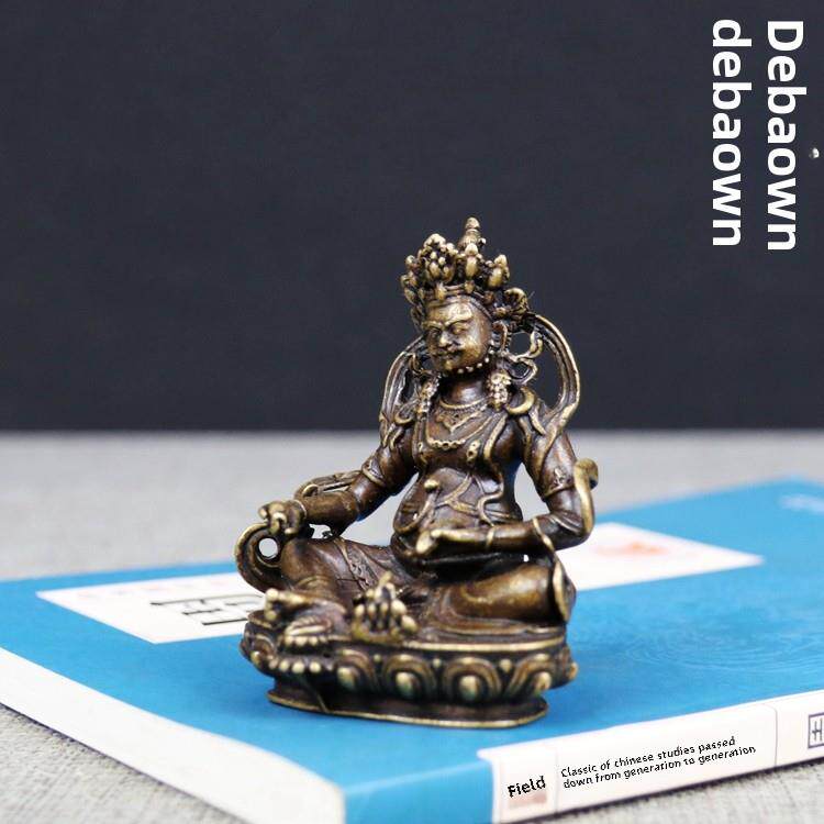 高档黄财神青铜佛像手工制作黄财全青铜佛像神坐像铜装饰车小便携