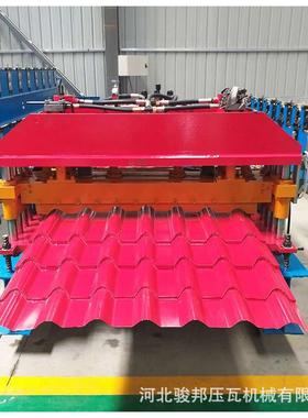 800型竹筒琉璃瓦双层多样琉璃瓦压瓦机 彩钢板生产设备