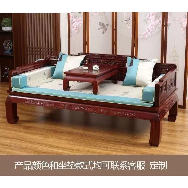 实木罗汉床新中式老榆木仿古沙发组合明清家具多功能休闲贵妃床榻