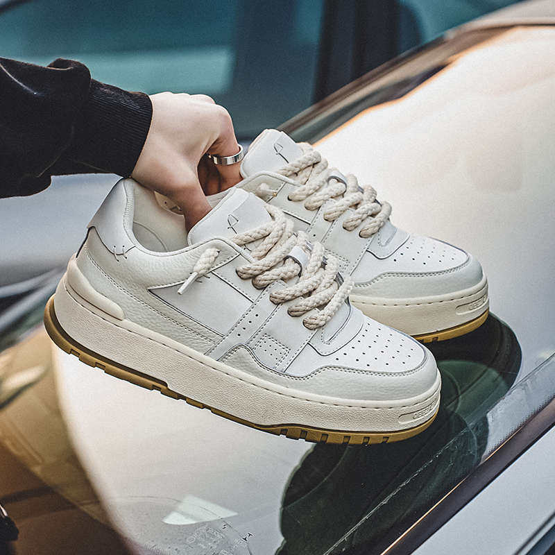 夏季日系小众设计男生面包鞋透气潮流百搭小白鞋运动德训滑板鞋子,流行男鞋,休闲板鞋,淘宝优惠券,粉丝福利购,淘宝优惠卷
