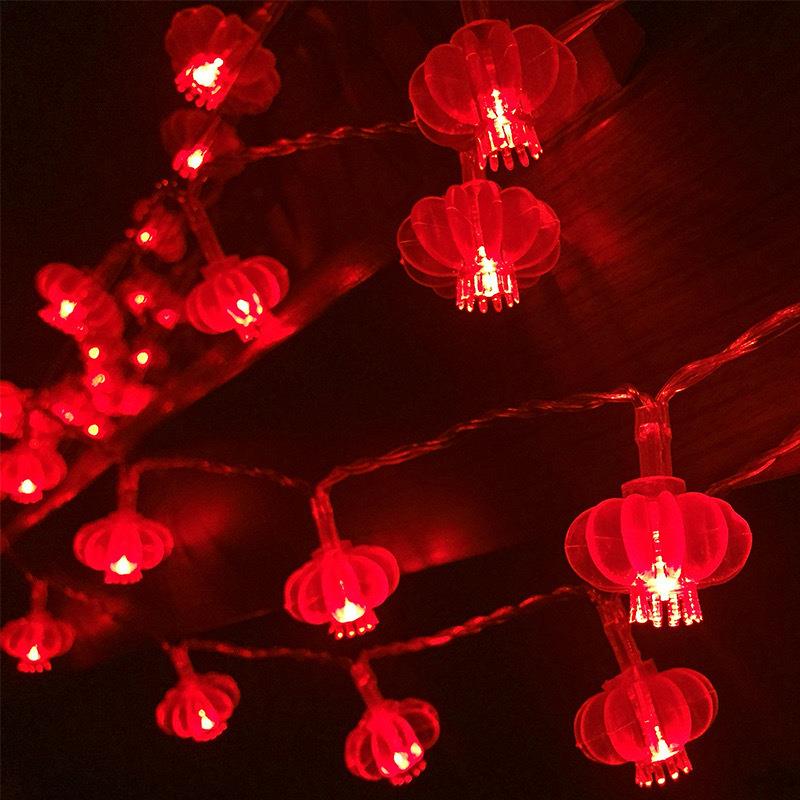 LED灯笼灯串新年春节装饰串灯喜庆小彩灯中国结发光福字挂灯闪灯