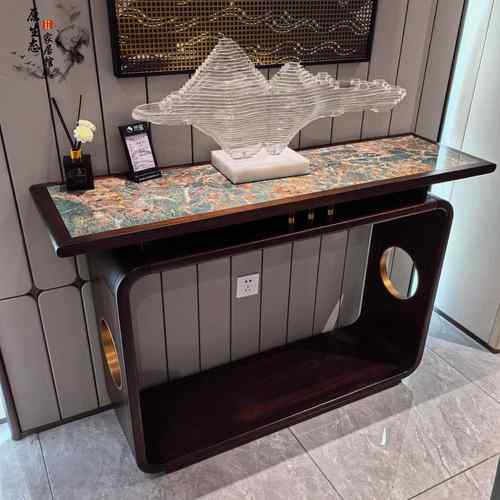 新中式实木玄关柜轻奢中堂条案桌案几供桌客厅入户玄关柜家俱定制