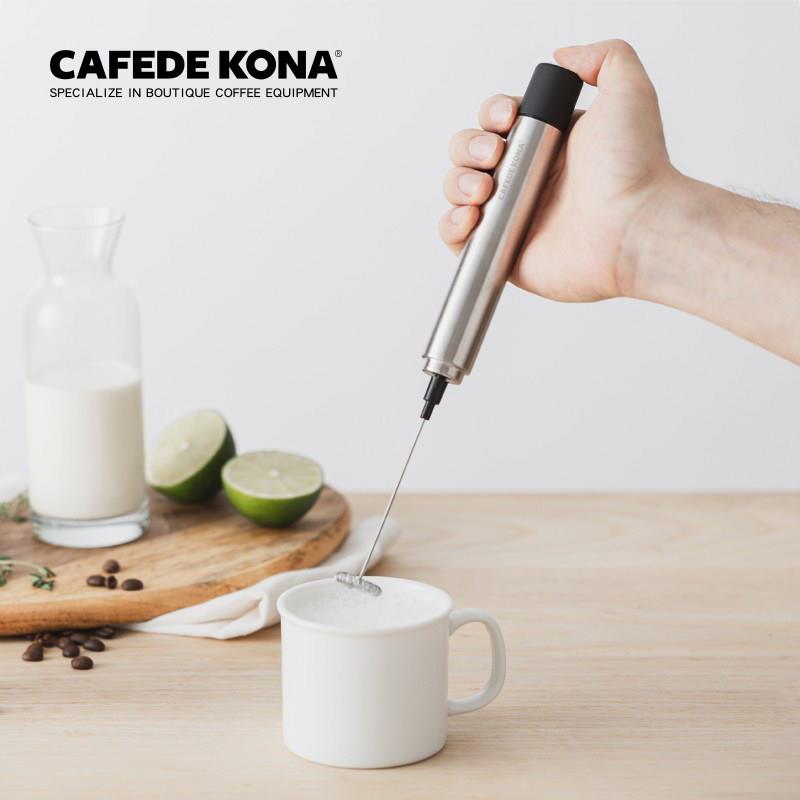CAFEDEKONA手持电动发泡咖啡拉花不锈钢自动打奶泡器电动奶泡器