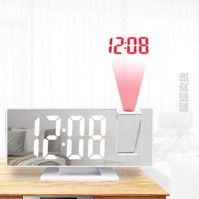 投影时钟投影钟学生电子时钟网红LED大屏桌面创意闹钟镜面数字智
