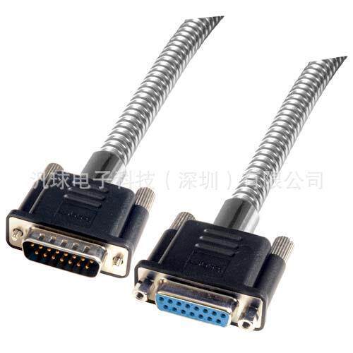 L-COM CSMT15MF 金属铠装DB15线缆连接器公头/母头双屏蔽 现货