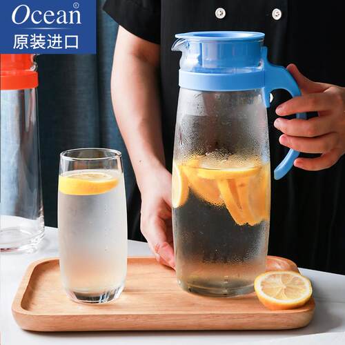 Ocean原装进口冷水壶耐热高温玻璃杯冷水白开 家用套装防爆大容量