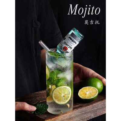 日式柯林杯轻薄无底直身杯长饮玻璃杯果汁杯简约长岛冰茶鸡尾酒杯