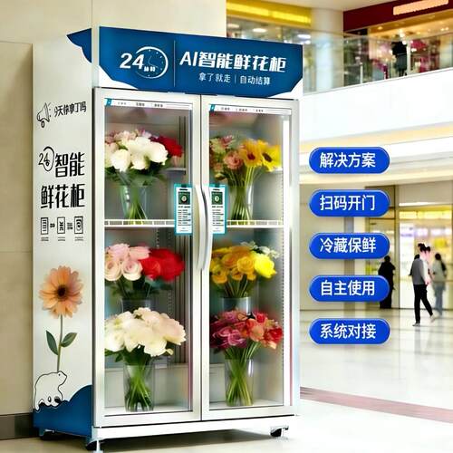售卖柜鲜花蛋糕扫码自取柜饮料售卖柜冷藏保鲜配送柜
