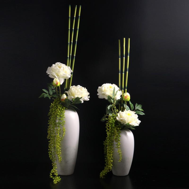 牡丹新中式花艺仿真花套装客厅桌台绢花玫瑰摆设花假花装饰花