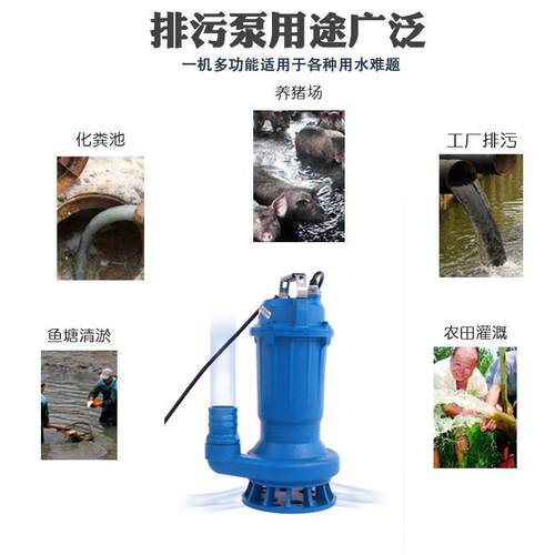 广东凌霄水泵WQD潜水污水泵化粪池家农用220V工业污泥浆三相380V