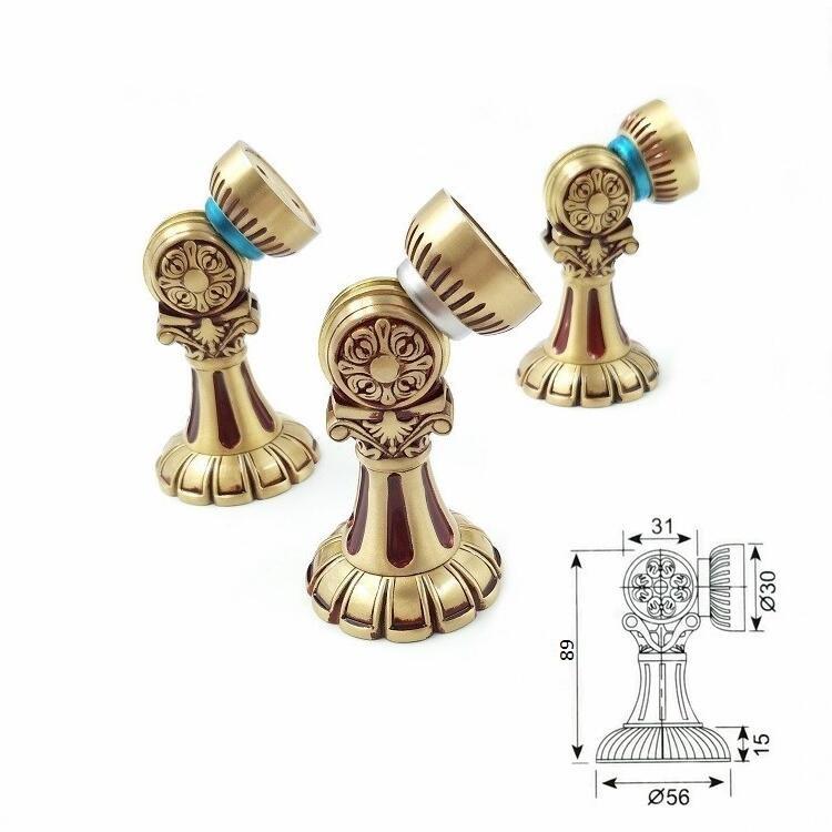 全铜锻五造式雕花门KQH碰铜制门吸强磁吸力门顶欧室内门阻防撞金