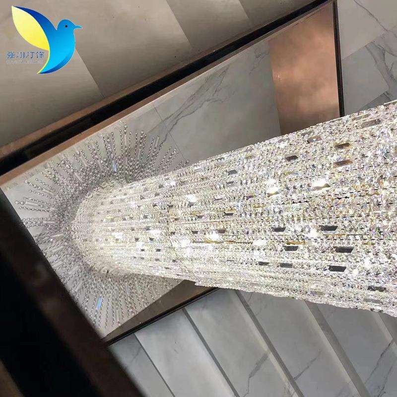 简约旋转楼梯装饰豪华水晶楼梯灯具别墅豪宅楼梯间LED灯具