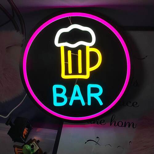 酒吧夜店发光广告牌橱窗外墙招牌BAR造型灯氛围感夜市摆摊霓虹灯