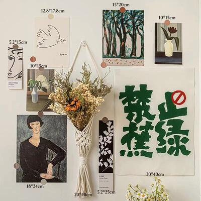 ins风挂饰 干花墙饰编织挂毯壁饰 客厅房间墙面装饰壁挂卧室挂件