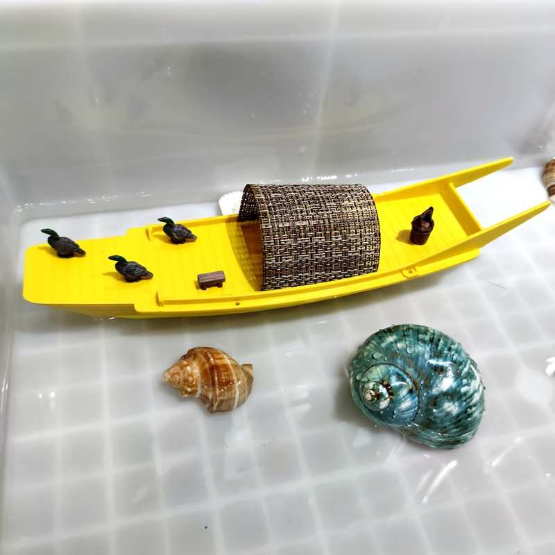 鱼塘乌篷船漂浮迷你摆件水乡水上装饰江南绍兴鱼缸塑料小船小舟小