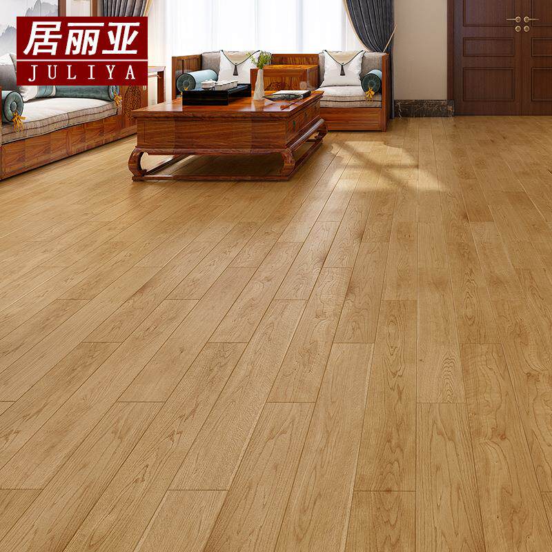 橡木锁扣地热印尼柚木18mm纯实木家用轻奢极简灰色系室内环保地板