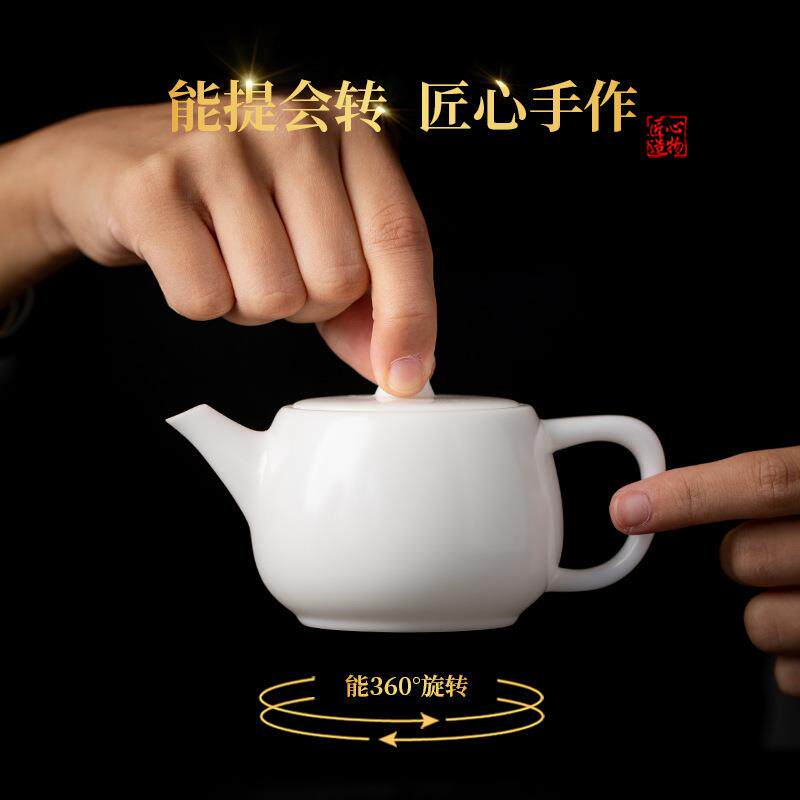 美人壶冰种玉瓷茶壶女款单人德化号羊小脂玉人白瓷天花板lyc50茶