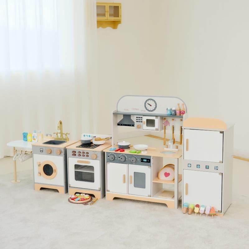 儿童厨房玩具木质娃娃家3-6岁彷真厨具女孩扮家家酒幼儿园益智早