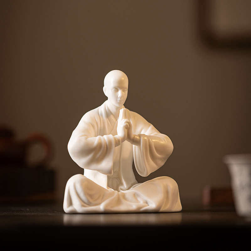 德化白瓷手工艺品人物小和尚禅意摆件家居客厅书房书架桌面装饰品,特色手工艺,其他特色工艺品,淘宝优惠券,粉丝福利购,淘宝优惠卷