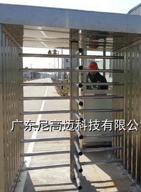 加厚不锈钢全高十字旋转闸门景区工厂小区车站成品电动旋转辊闸机