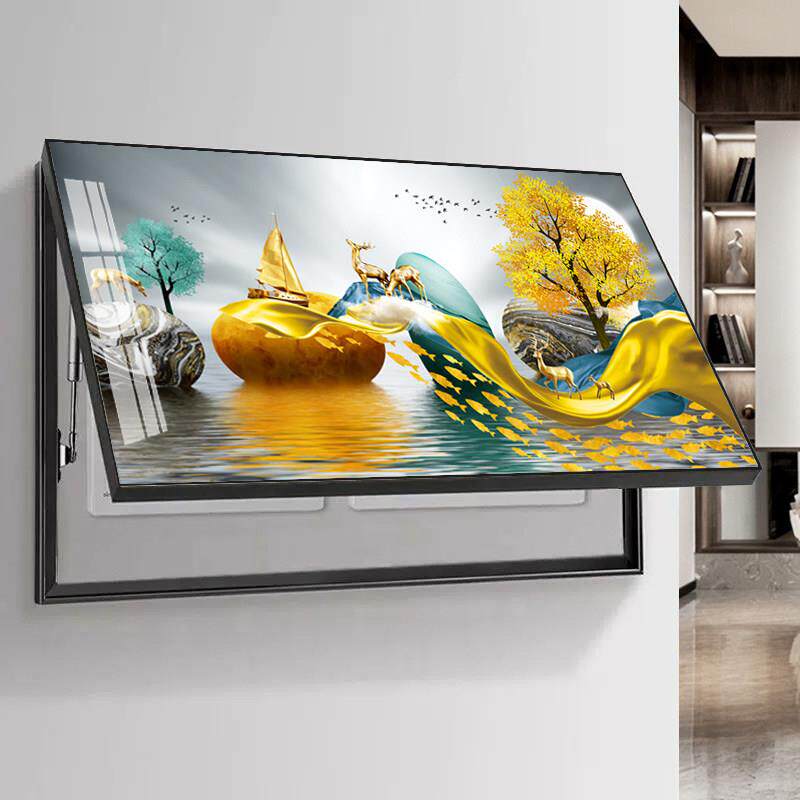 多尺寸大尺寸免打孔电表箱装饰画画石来运转电闸配电箱挂画画五福