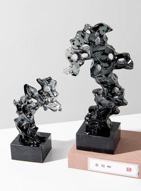 新中式透石头珊瑚太湖石摆明件样柜板间书博古架书软ML9070房装饰