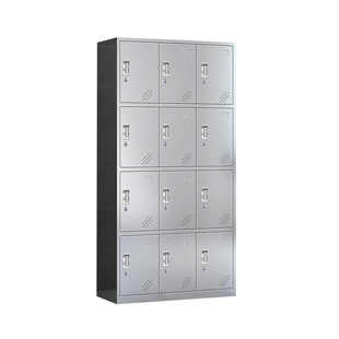 不锈钢斜顶更衣柜桌子餐厅水杯柜私人用品不锈钢带锁鞋 柜多门工厂