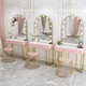 北欧带灯镜子化妆桌组合 影楼婚纱店化妆师用化妆台美容院梳妆台