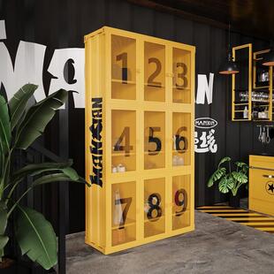 工业风储物柜带锁更衣柜员工铁皮柜健身房多门铁艺收纳柜寄存包柜