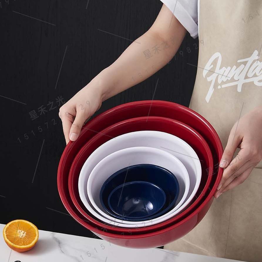 塑料圆形6件套套色拉盒碗保盒鲜碗便当收纳带盖冰箱PKD水果保鲜盒