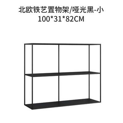小户型创意展示架极隔断简简约黑色客厅玄关书架地铁艺落金属靠墙